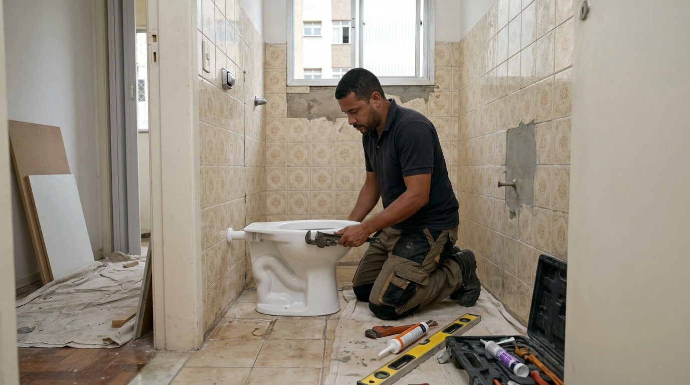 Instalação de vaso sanitário profissional em Betim‑MG