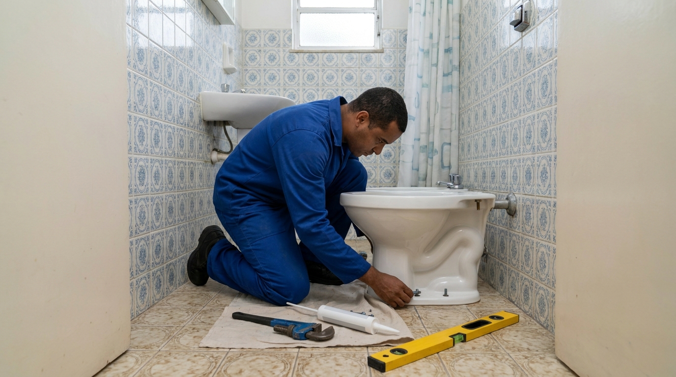 Instalação de vaso sanitário residencial em Betim‑MG